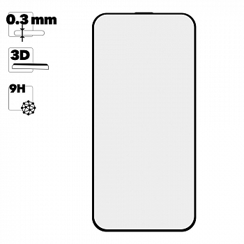 Защитное стекло Remax Medicine GL-27 3D для телефона Apple iPhone 13 Pro Max с рамкой 0.3 мм, черное