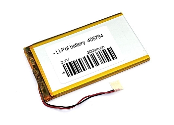 Аккумуляторная батарея Li-Pol (4x57x94мм), 2pin, 3.7В, 3000мАч