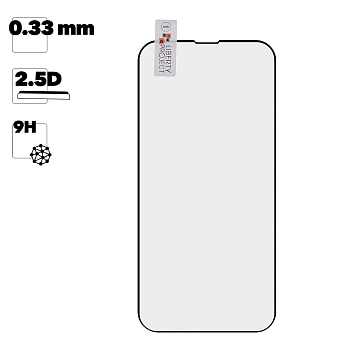 Защитное стекло "LP" для Apple iPhone 13 Pro Max Thin Frame Full Glue с рамкой 0.33 мм, 2.5D, 9H, черное