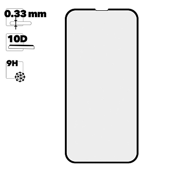 Защитное стекло 10D для Apple iPhone 13 Pro Max T. G., черное 0.33 мм (ударопрочное)